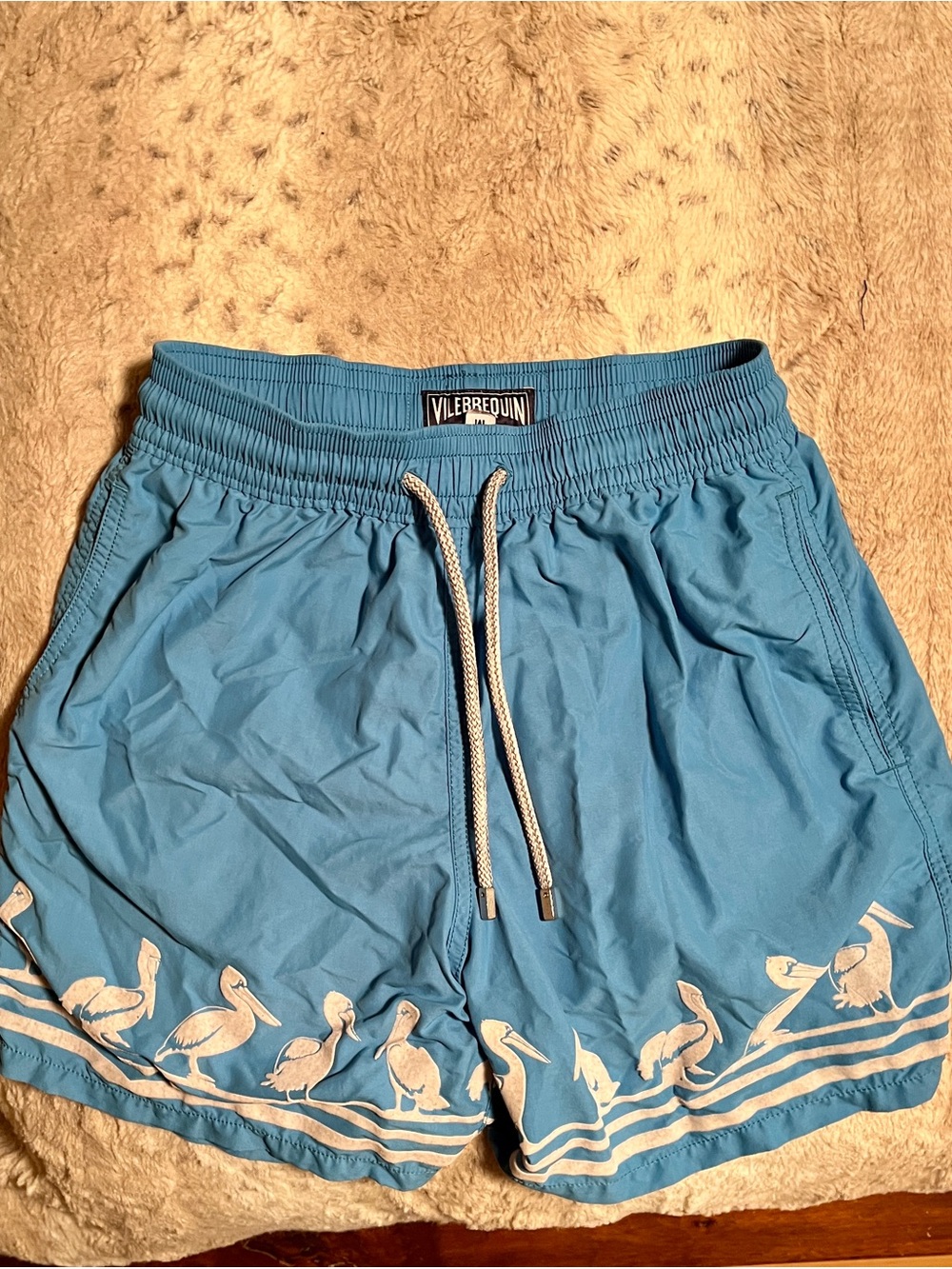 Vilebrequin Sky Blue Pelican Border Swim Shorts